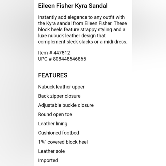 Eileen Fisher Kyra Women's Sandals Tumbled Nubuck Tan/Latte All Leather US 9 - Picture 16 of 16